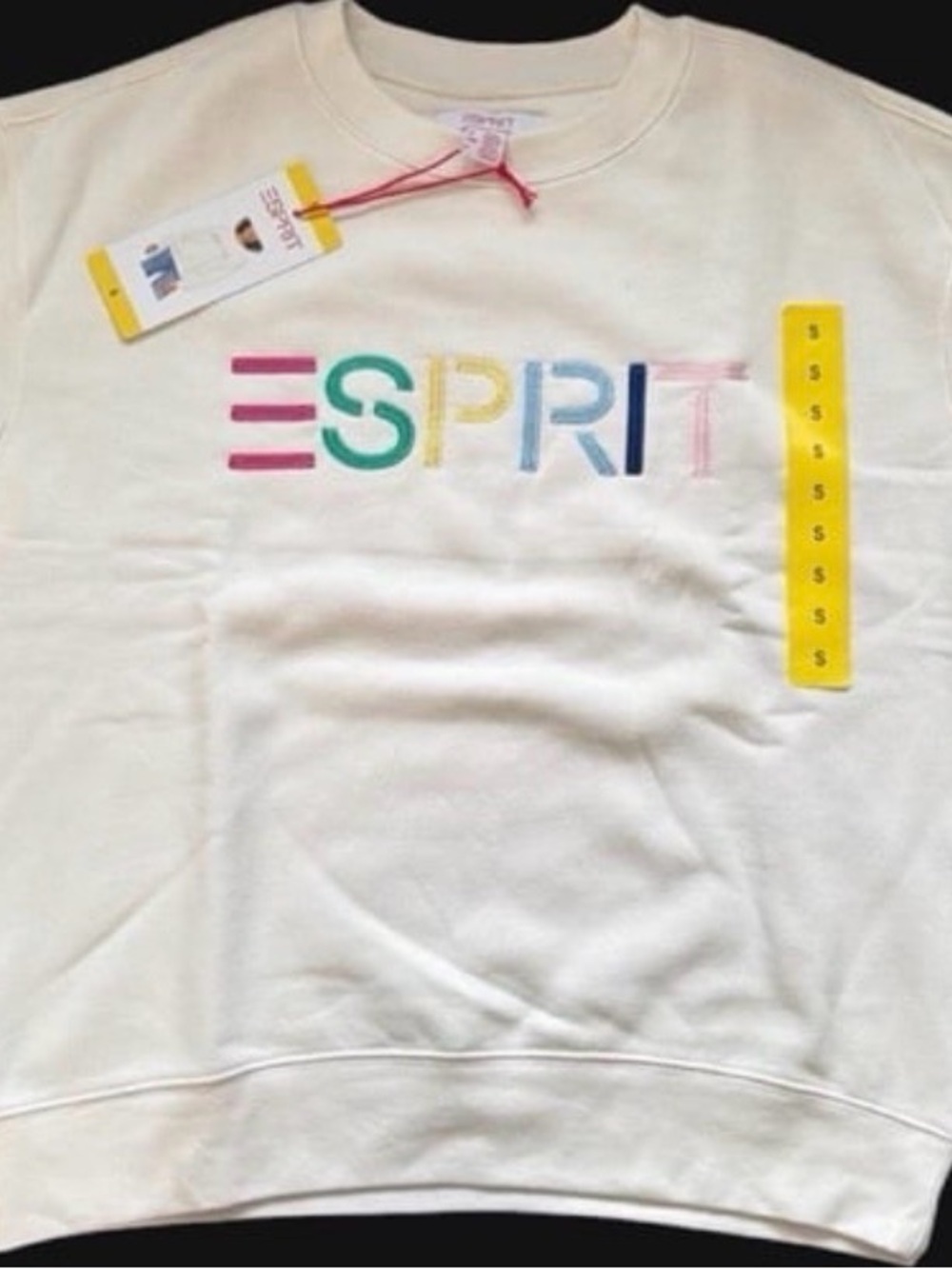 Esprit small Cream Sweatshirt with Rainbow Logo - Picture 5 of 5